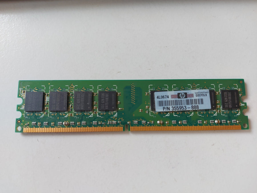 Samsung HP 1GB PC2-4200 DDR2-533MHz non-ECC Unbuffered CL4 240-Pin DIMM Dual Rank Memory Module ( M378T2953CZ3-CD5 355953-888 ) REF
