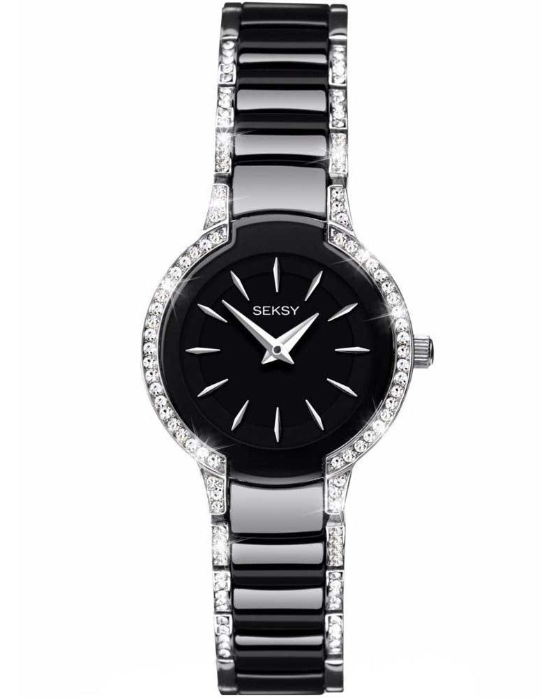 Sekonda Ladies Seksy Entice Black Stone Set Bracelet Watch 2380