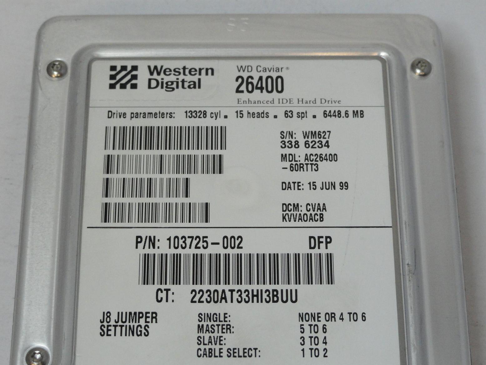 MC2262_AC26400-60RTT3_Western Digital 6.4GB IDE 3.5in HDD - Image3