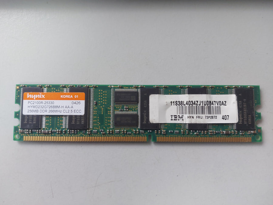 Hynix IBM 256MB PC2100 DDR-266MHz Registered ECC CL2.5 184-Pin DIMM ( HYMD232G726B8M-H 73P2872 ) REF