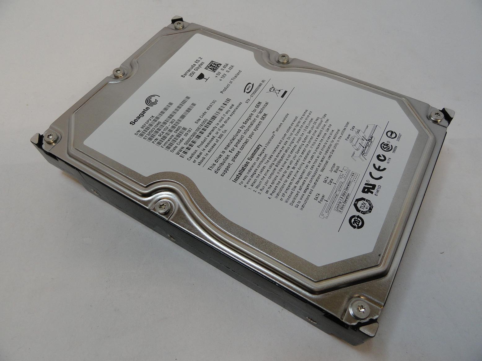 9CA152-303 - Seagate 250GB SATA 7200rpm 3.5in Barracuda ES.2 HDD - USED