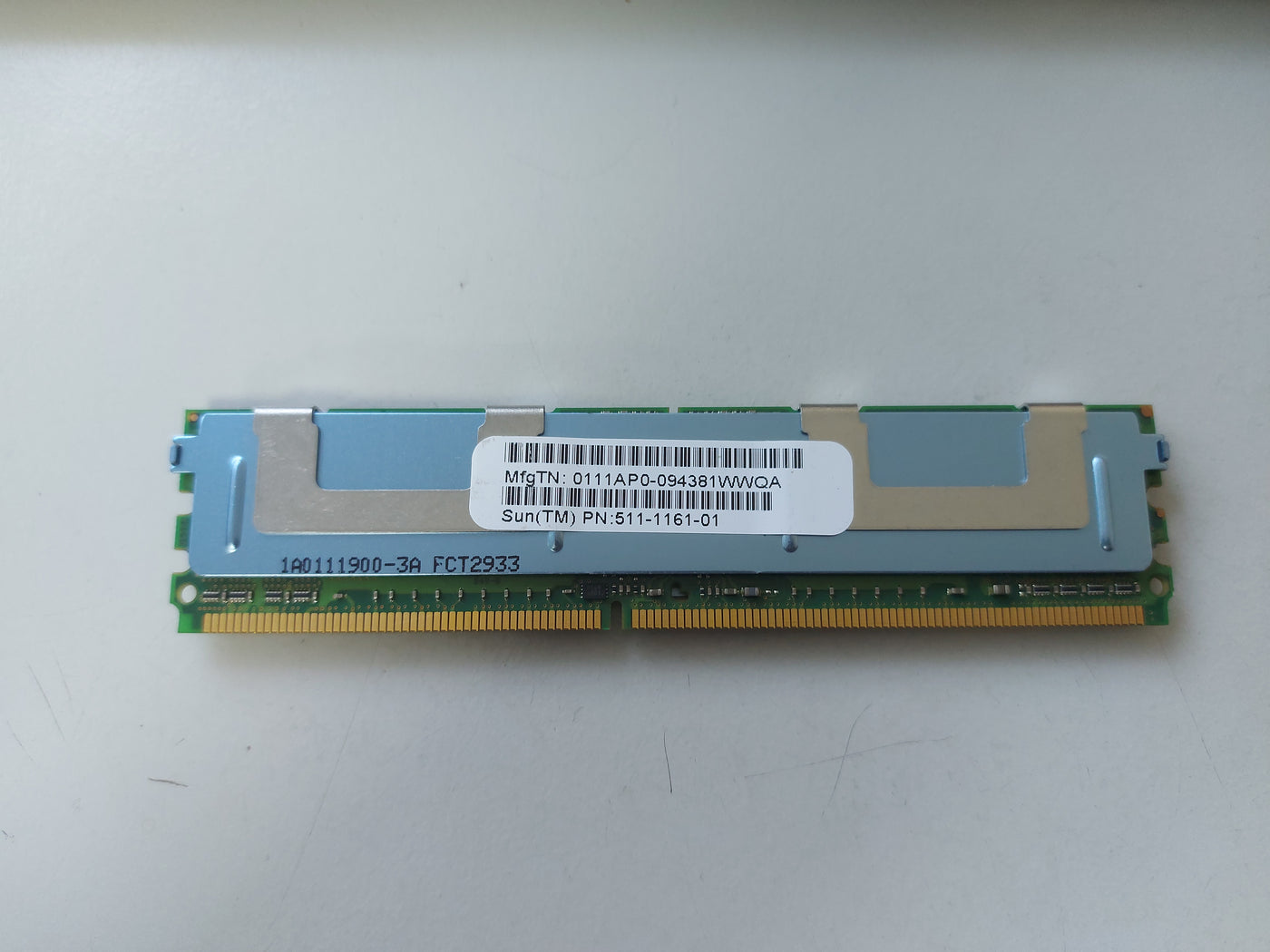 Micron SUN 2GB PC2-5300 DDR2-667MHz ECC Fully Buffered CL5 240-Pin DIMM Module ( MT18HTF25672FDY-667G1N8 511-1161-01 ) REF