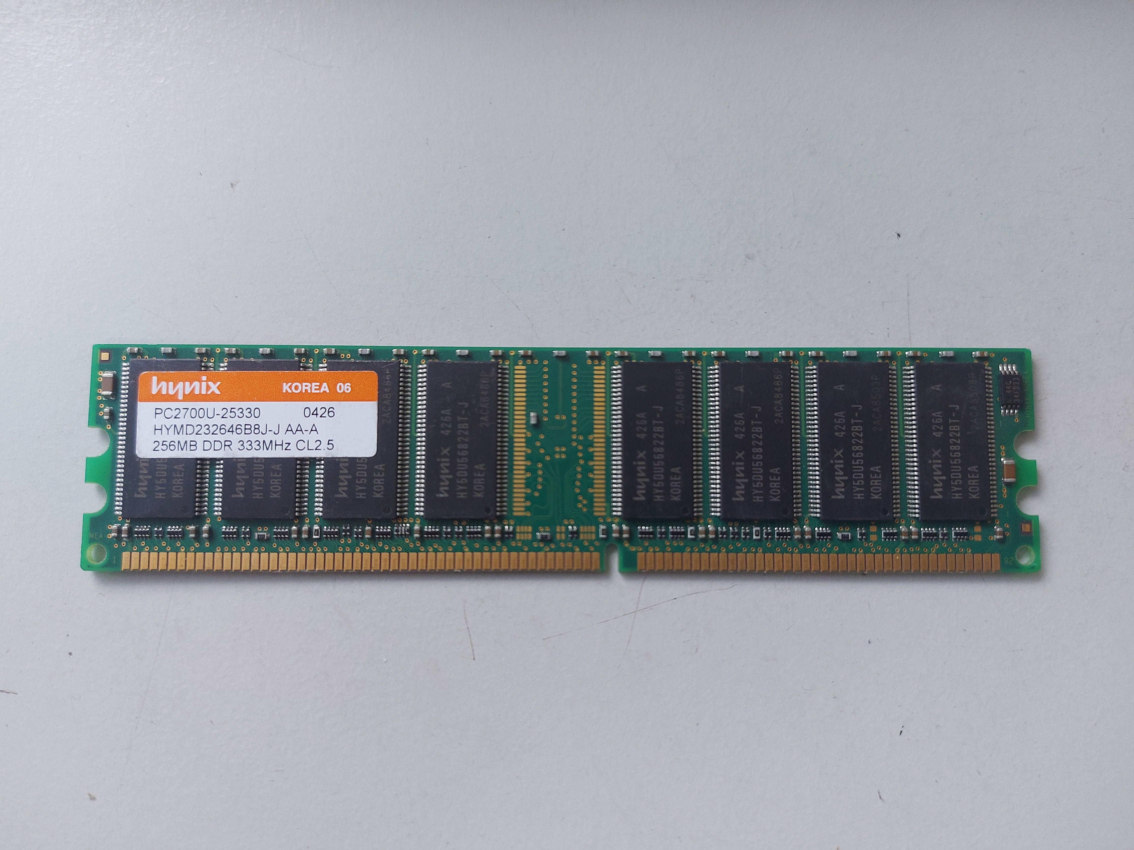 Hynix HP 256MB PC2700 DDR-333MHz non-ECC CL2.5 184-Pin DIMM ( HYMD232646B8J-J 305957-041 ) REF