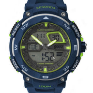 Sekonda Men's Digital Watch with Black Dial Digital Display and Blue Plastic Strap 1162.05 NOB