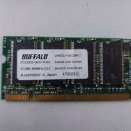 Buffalo 512MB 400MHz CL3 PC3200 NonECC Unbuffered DDR SODIMM DN4333-S512MFJ