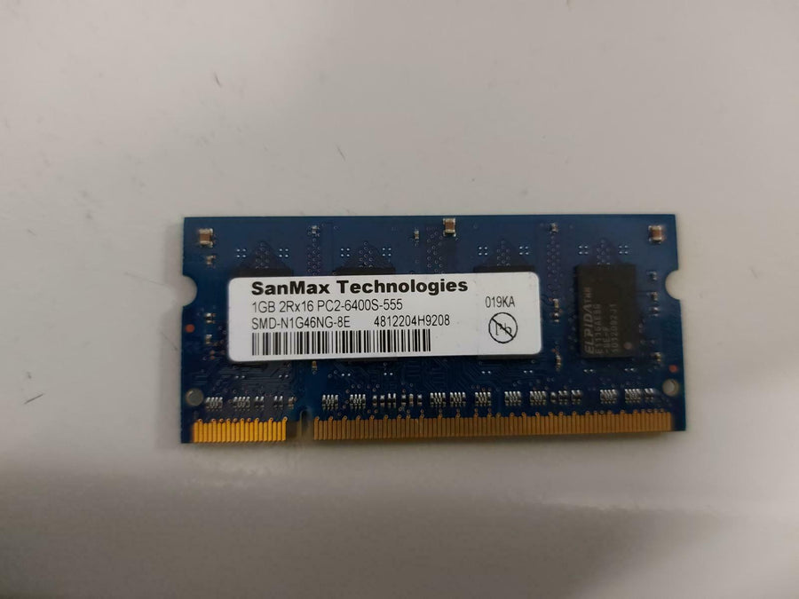 SanMax 1GB CL5 2Rx16 PC2-6400 DDR-800 SODIMM Memory Module SMD-N1G46NG-8E