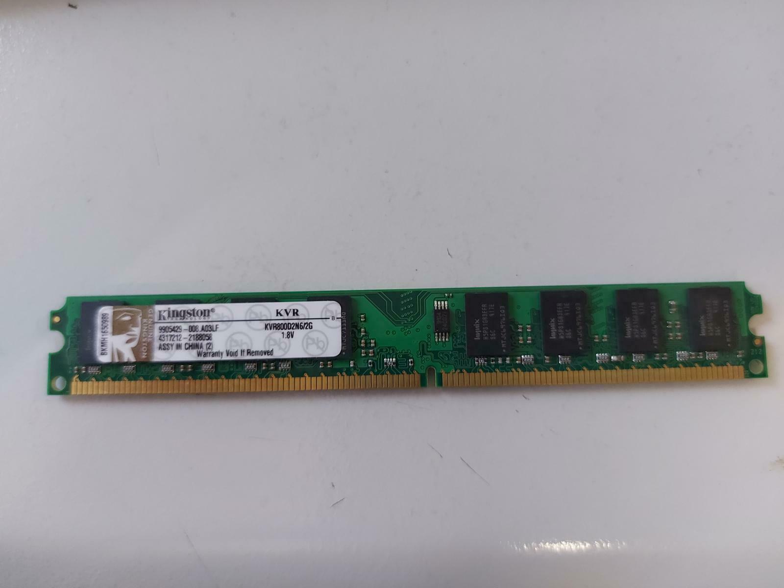 Kingston 2GB DDR2 PC26400 UNBUFFERED NONECC CL6 240PIN KVR800D2N6/2G 9905429-008