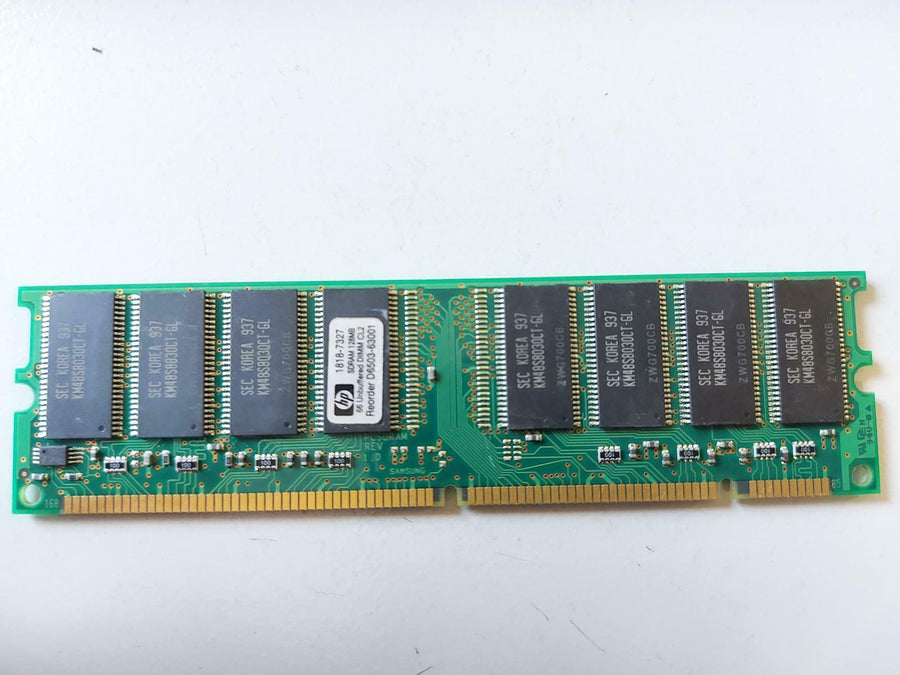 SamsungHP 128MB PC100 nonECC Unbuffered CL2 168P DIMM KMM366S1623CT-GL 1818-7327