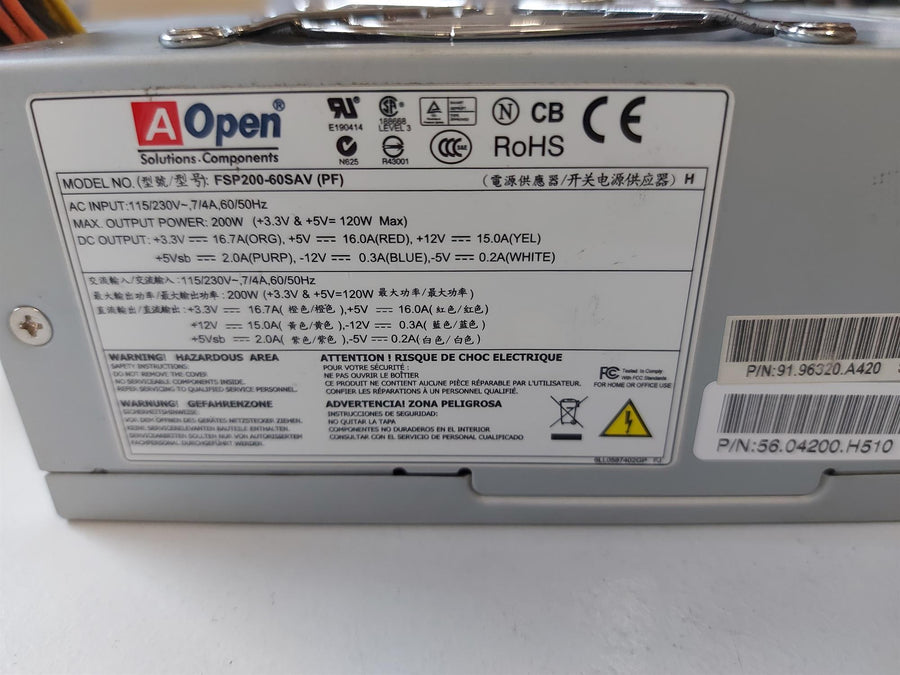 AOpen FSP200-60SAV 200-Watts ATX AC Power Supply (91.96320.A420 56.04200.H510)