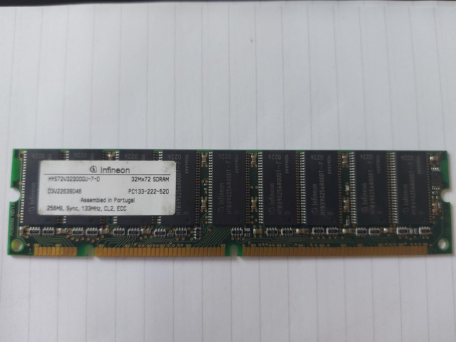 Infineon Sun 256MB PC133 133MHz CL2 ECC 168Pin Unbuffered DDR SDRAM DIMM Memory Module (HYS72V32300GU-7-D 370-5677-01)
