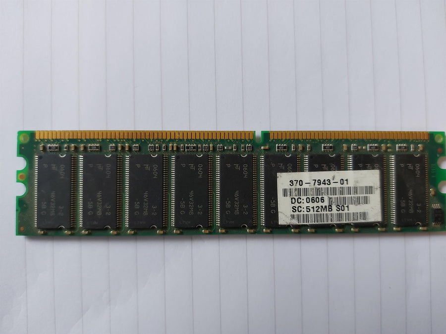 Sun/Micron 512Mb DDR400 184pin PC3200 SDRAM DIMM Memory ( MT18VDDT6472AY-40BG4 370-7943-01 )
