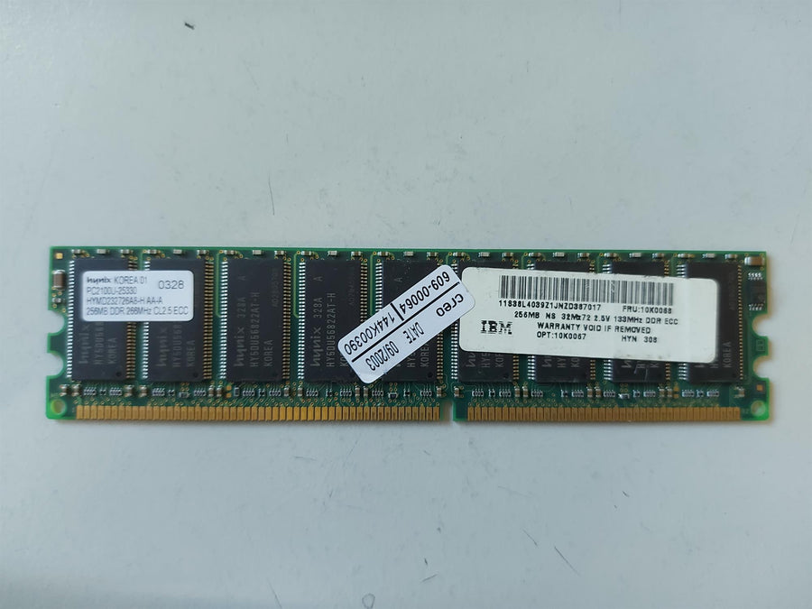Hynix/IBM  256MB DDR-266MHz PC2100 ECC Unbuffered CL2.5 184-Pin DIMM Memory Module (HYMD232726A8-H 10K0068)