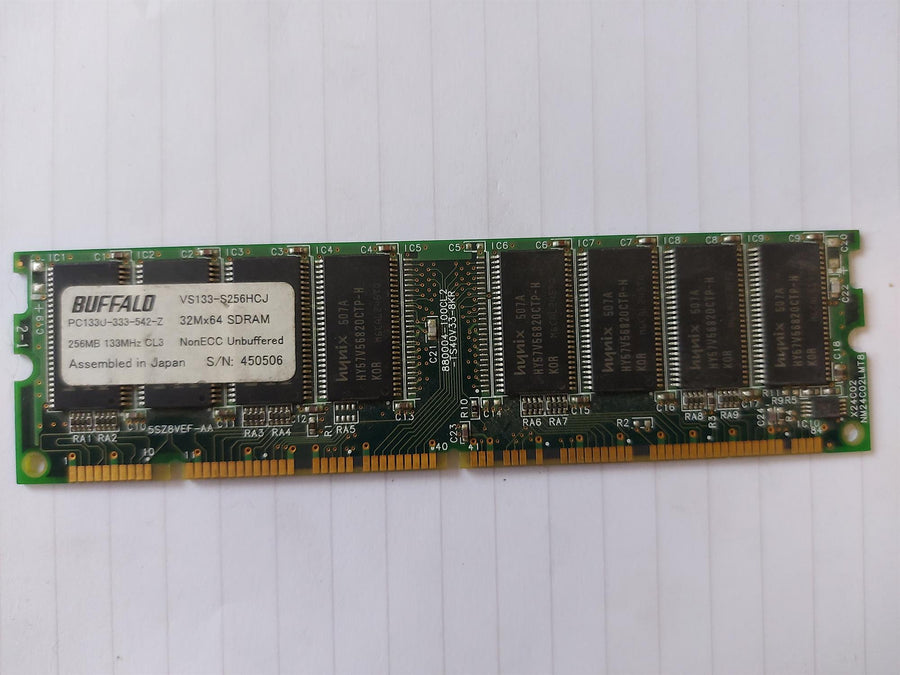 Buffalo 256MB 133MHz PC133 NonECC Unbuffered CL3 DDR SDRAM DIMM Memory Module (VS133-S256HCJ)