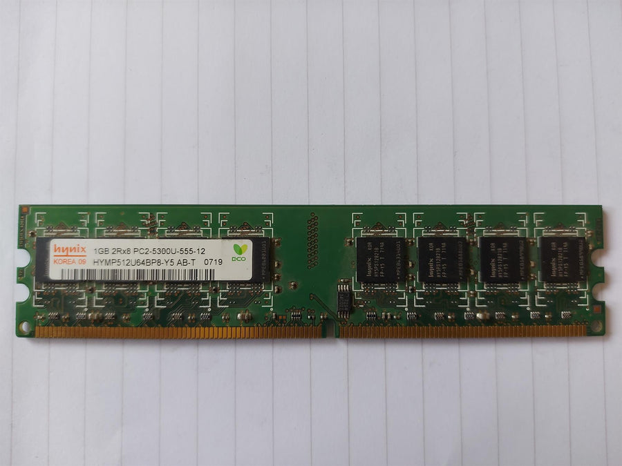Hynix/HP 1GB PC2-5300 DDR2-667MHz non-ECC Unbuffered CL5 240-Pin DIMM Dual Rank Memory Module (HYMP512U64BP8-Y5 AB 377726-888)