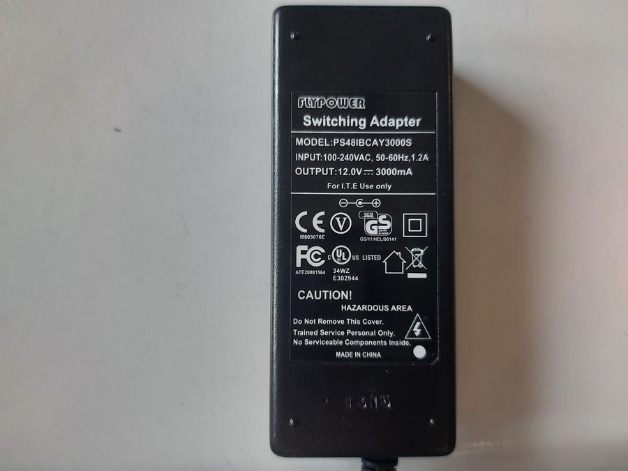 Flypower 12.0V 3000mA AC-DC Switching power adapter (PS48IBCAY3000S)