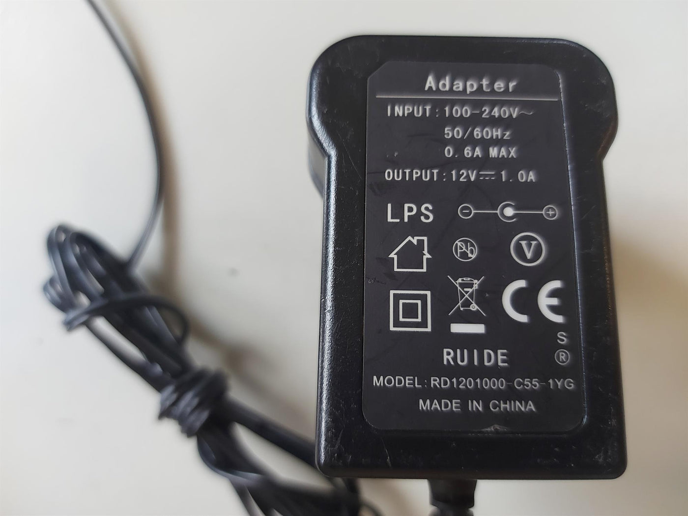 RUIDE 12V 1.0A Power Adapter (RD1201000-C55-1YG)