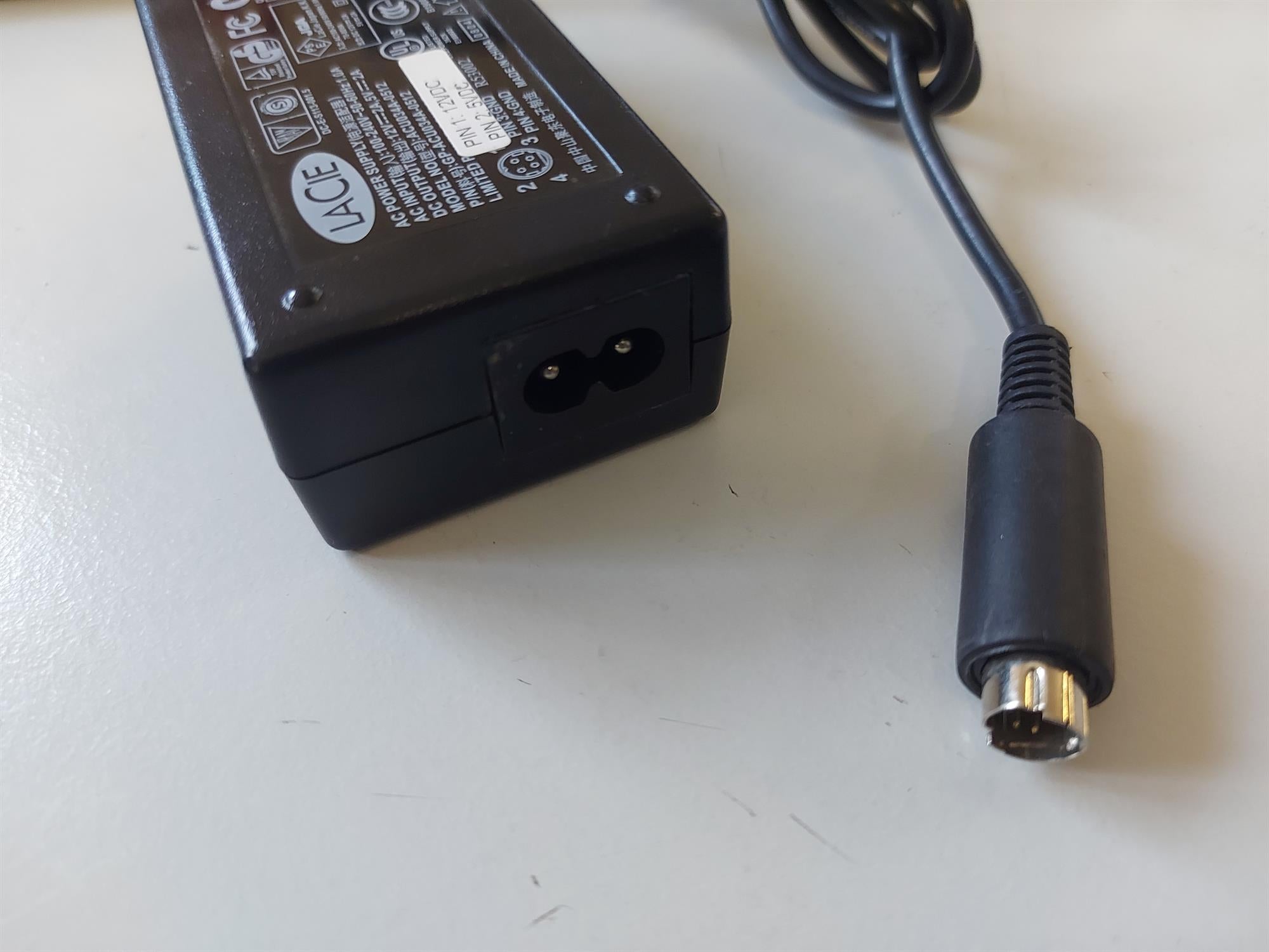 LACIE 12V/5V 2A mains 4-Pin Dual Voltage UK AC Power Supply adapter (GP-ACU034A-0512)