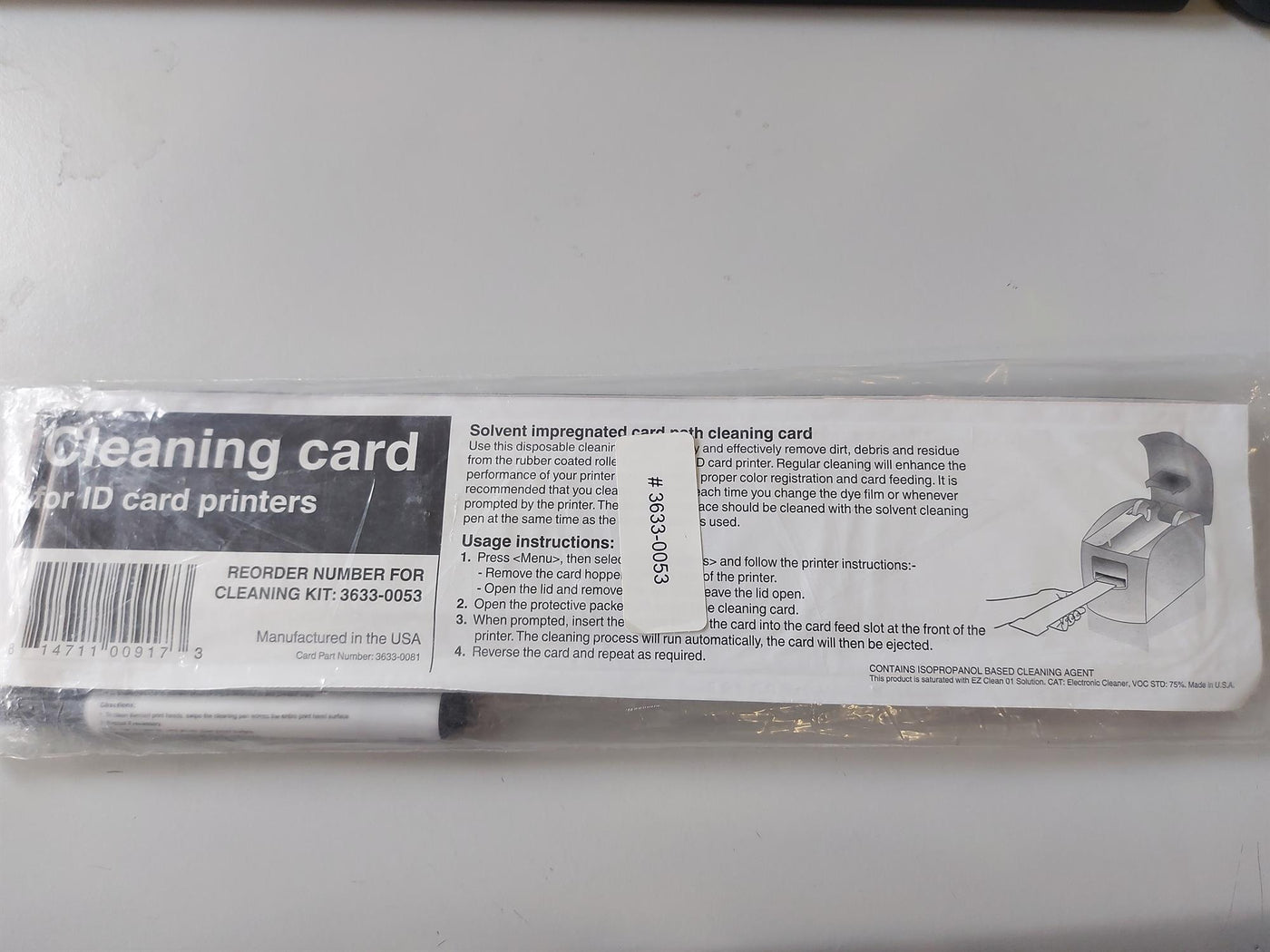 MAGICARD PRINTER CLEANING KIT (PACK OF 10) (3633-0053)
