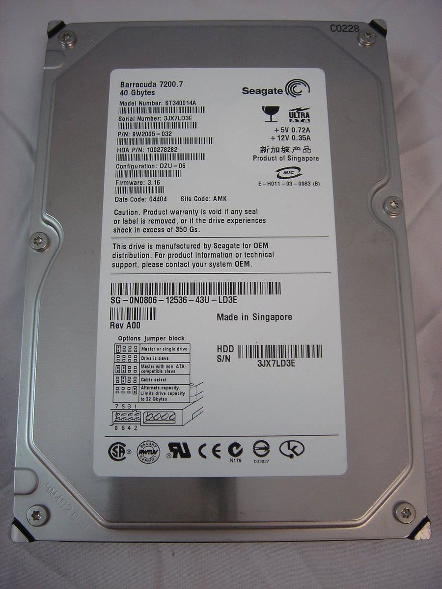 9W2005-032 - Seagate Dell 40GB IDE 7200rpm 3.5in HDD - USED