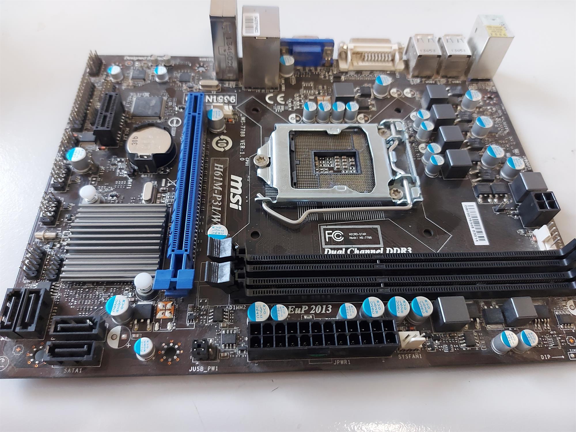 MSI Intel H61 LGA1155 DDR3 USB 2.0 mATX Motherboard (H61M-P31/W8 MS-7788)