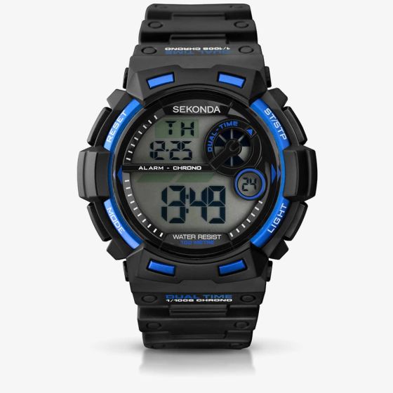 Sekonda Mens Digital Alarm Timer Black Chronograph Sports Watch 1035