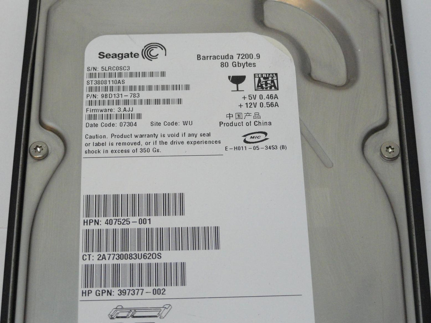 PR24464_9BD131-783_Seagate HP 80GB SATA 7200rpm 3.5in HDD - Image2