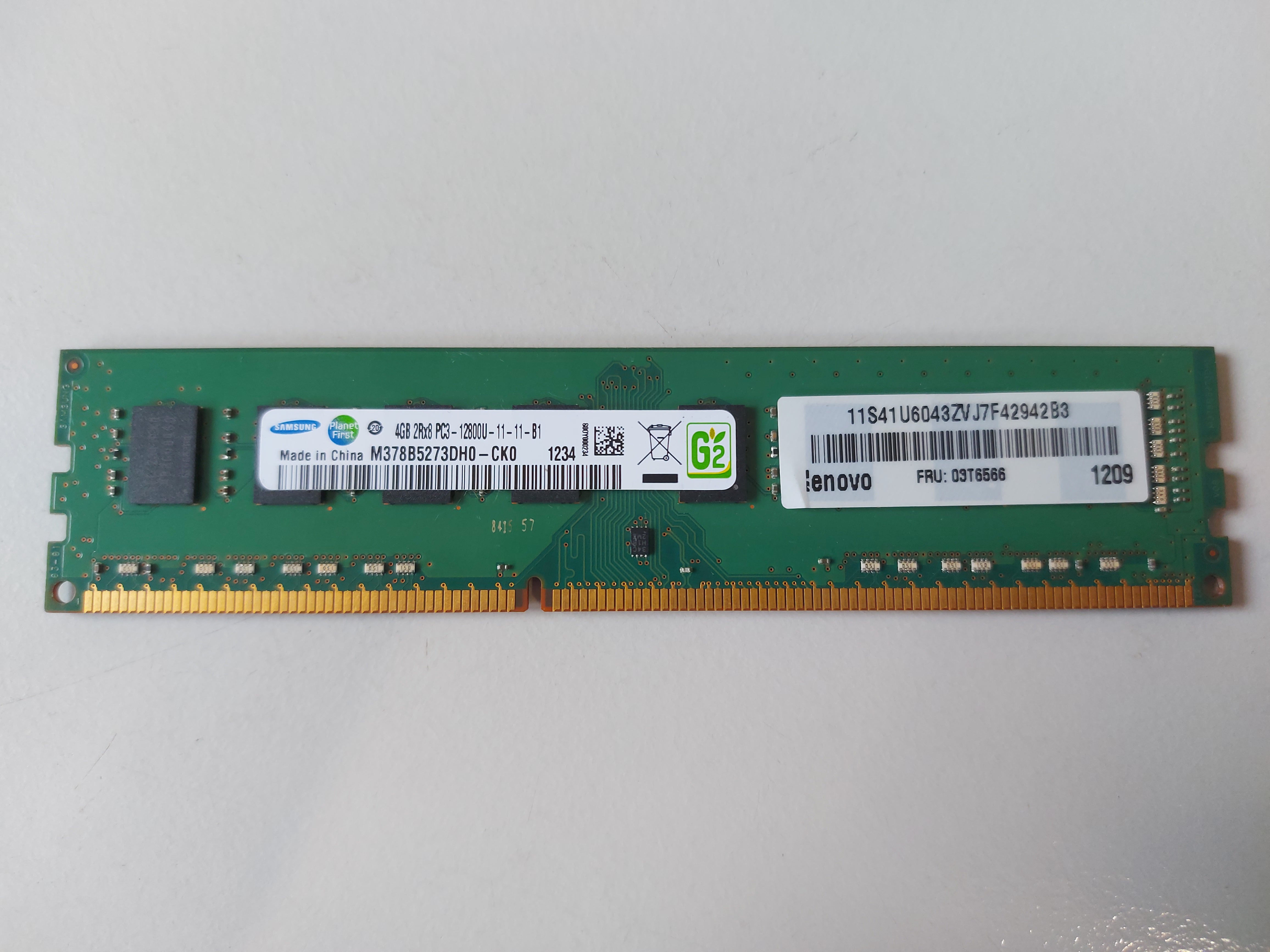 Samsung Lenovo 4GB PC3-12800 DDR3-1600MHz non-ECC Unbuffered CL11