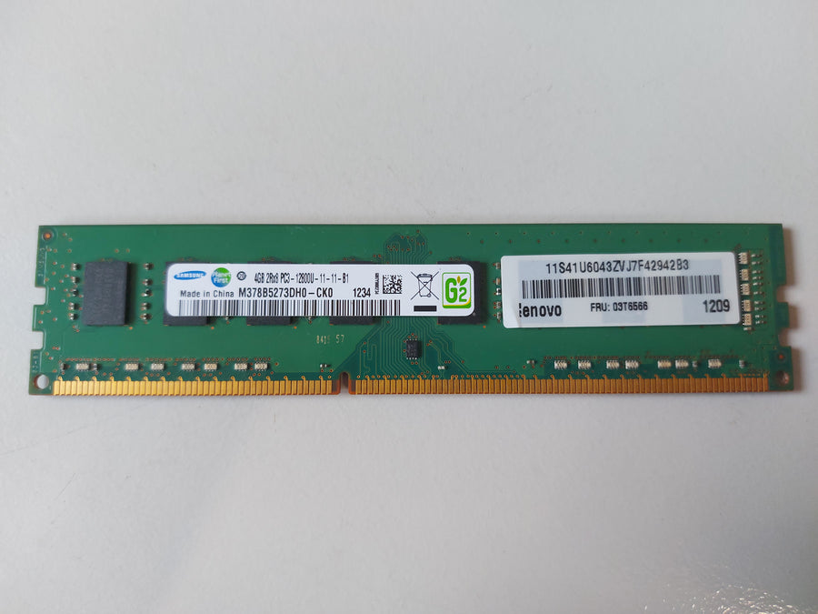 Samsung Lenovo 4GB PC3-12800 DDR3-1600MHz non-ECC Unbuffered CL11 240-Pin DIMM Module ( M378B5273DH0-CK0 03T6566 ) REF