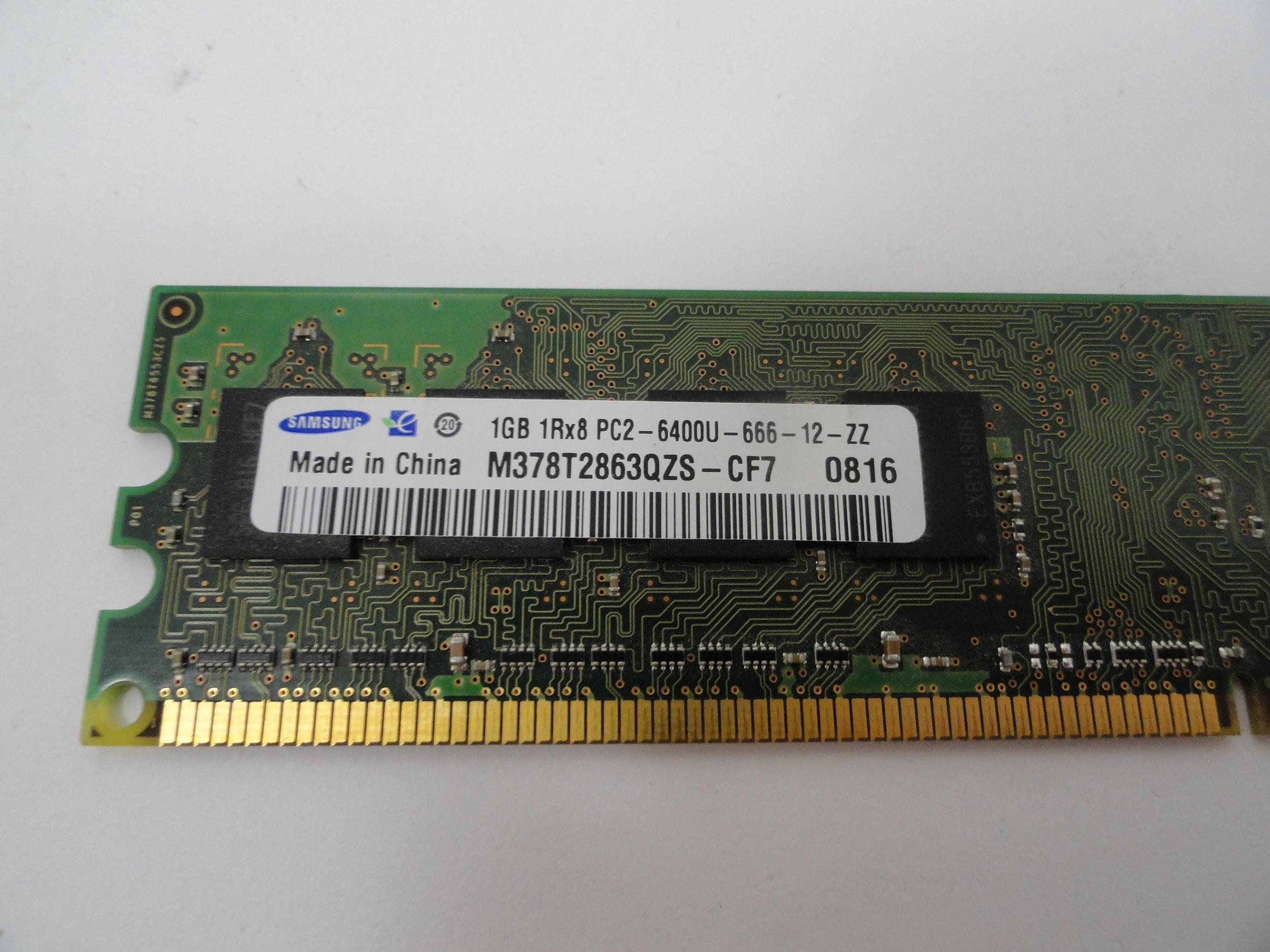 M378T2863QZS-CF7 - HP Samsung 1Gb PC2-6400 DDR2-800MHz Non-ECC CL6 240-Pin DIMM RAM Module - Refurbished