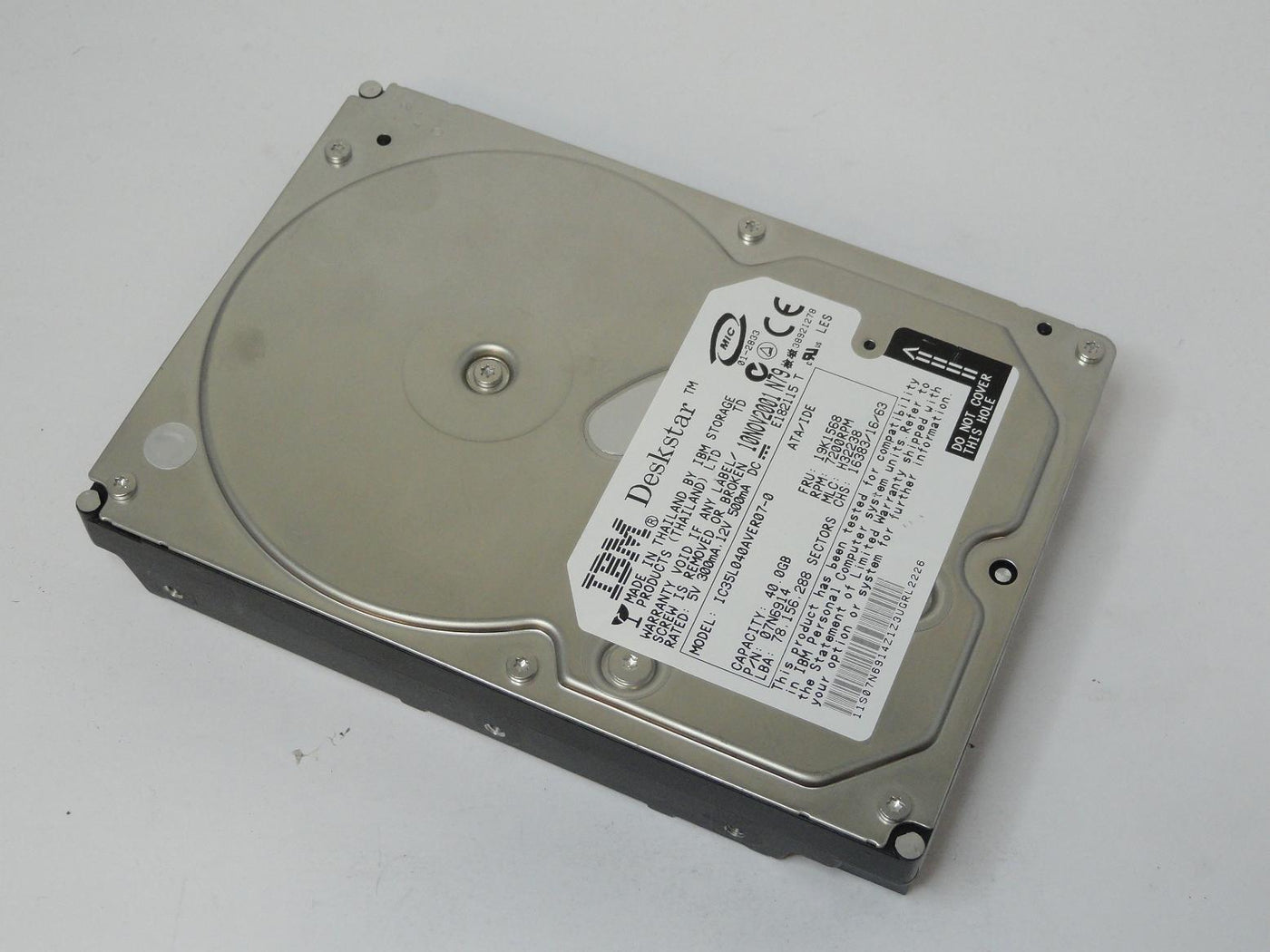 07N6914 - IBM 40GB IDE 7200rpm 3.5in HDD - Refurbished