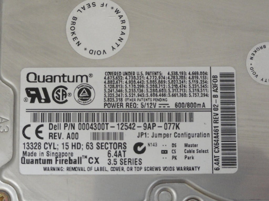 MC2987_CX64A011_Quantum Dell 6.4GB IDE 5400rpm 3.5in HDD - Image2