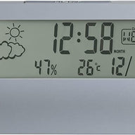 Acctim Vertex grey alarm clock with indoor temperature 15847
