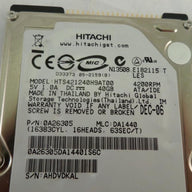 PR06188_0A26305_Hitachi 40GB IDE 4200rpm 2.5in HDD - Image2