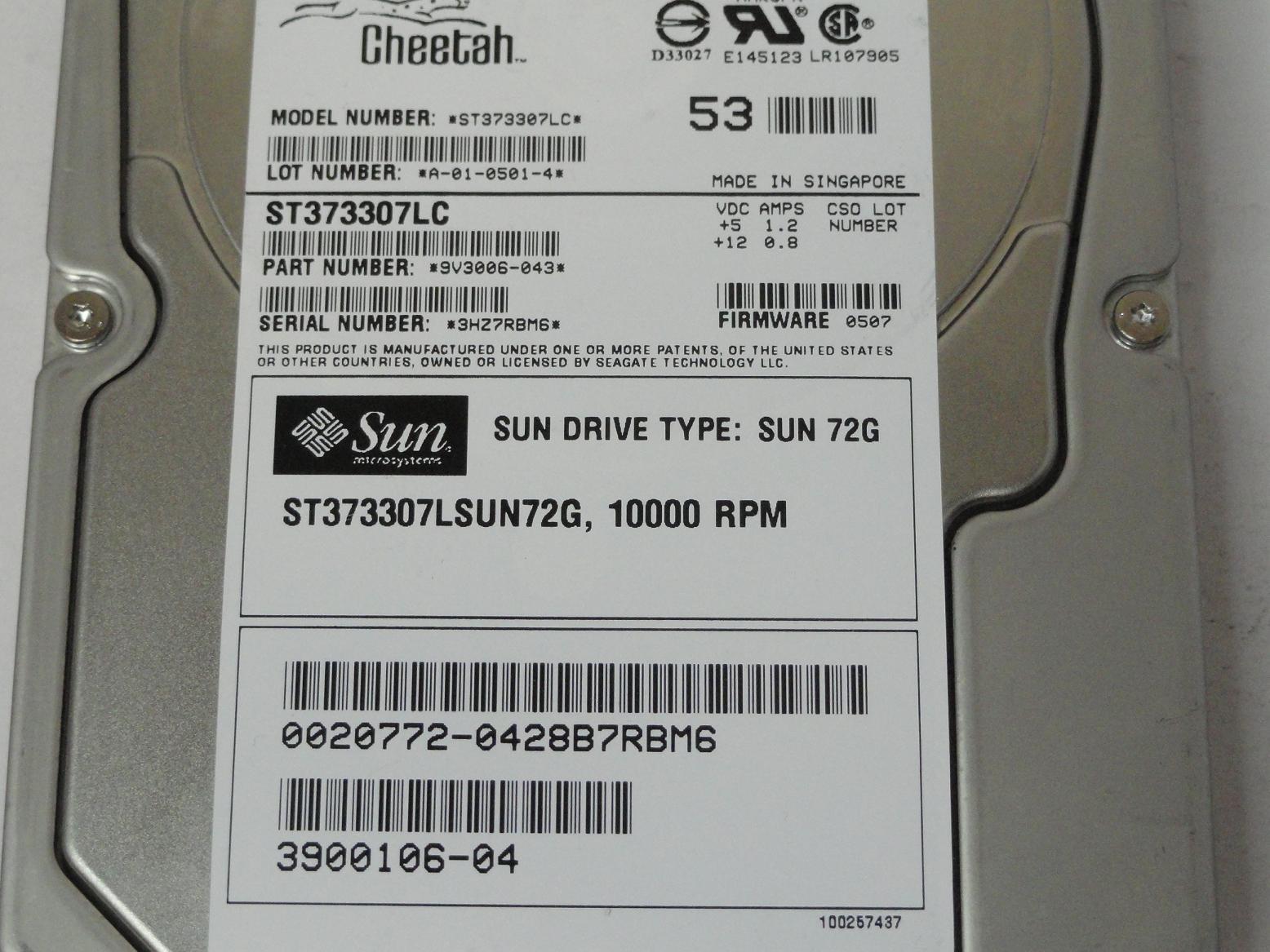 MC1306_9V3006-043_Seagate Sun 73GB SCSI 80 Pin 10Krpm 3.5in HDD - Image3