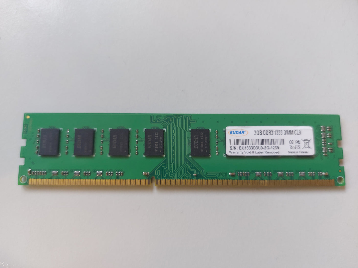 Eudar 2GB DDR3 CL9 1333mhz SDRAM DIMM Memory Module ( EU1333D3U9-2G-1239 ) REF