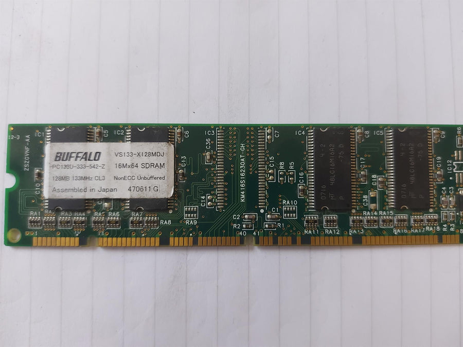 Buffalo 128MB PC133 CL3 NonECC Unbuffered SDRAM DIMM Memory Module (VS133-X128MDJ)