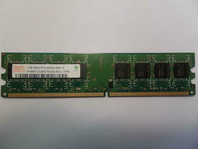Hynix 1GB PC2-6400 DDR2-800MHz non-ECC Unbuffered CL6 240-Pin DIMM Dual Rank Memory Module ( HYMP512U64CP8-S6 ) REF