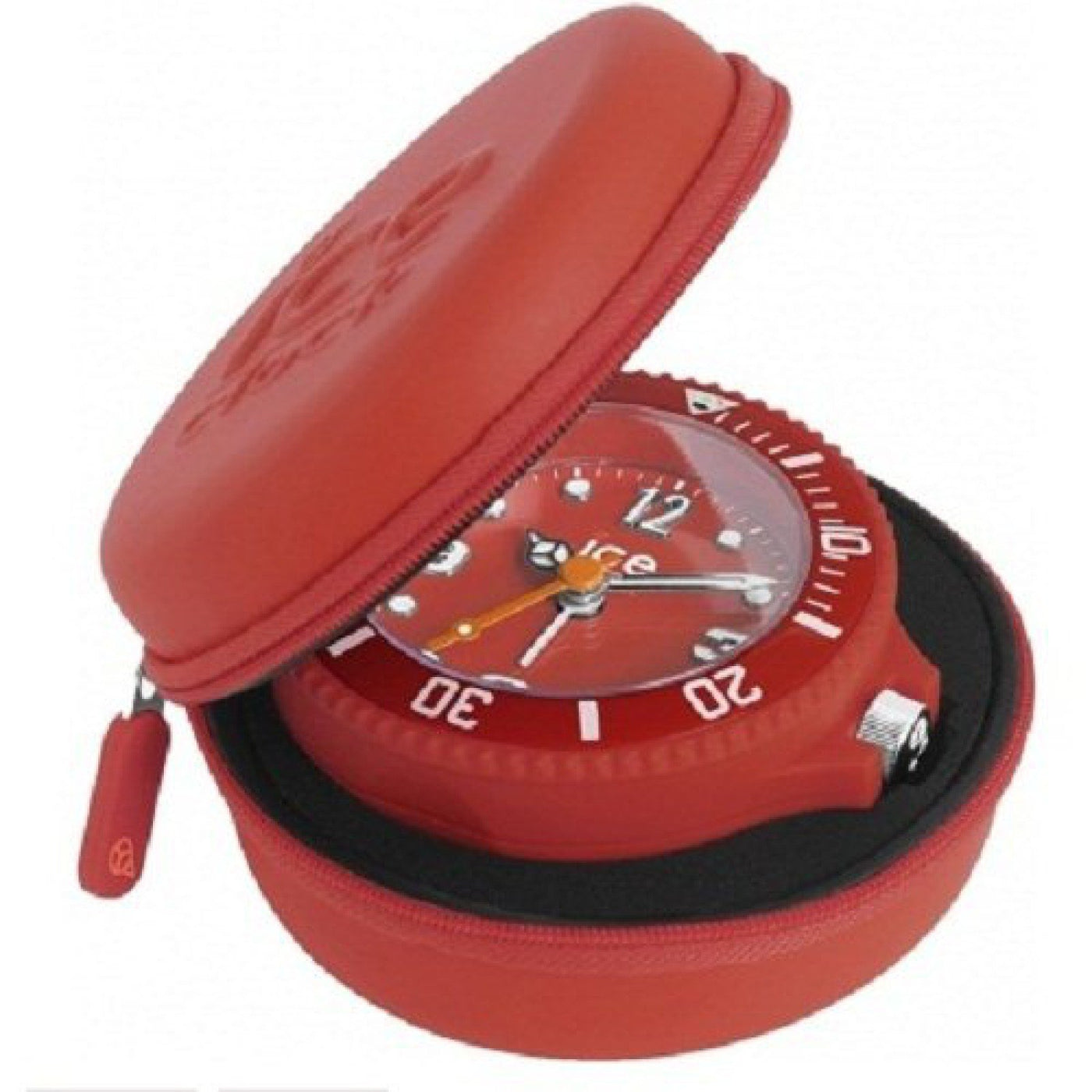 Ice-Clock 90 mm Travel Alarm Clock, Red ( ITAF.RD )