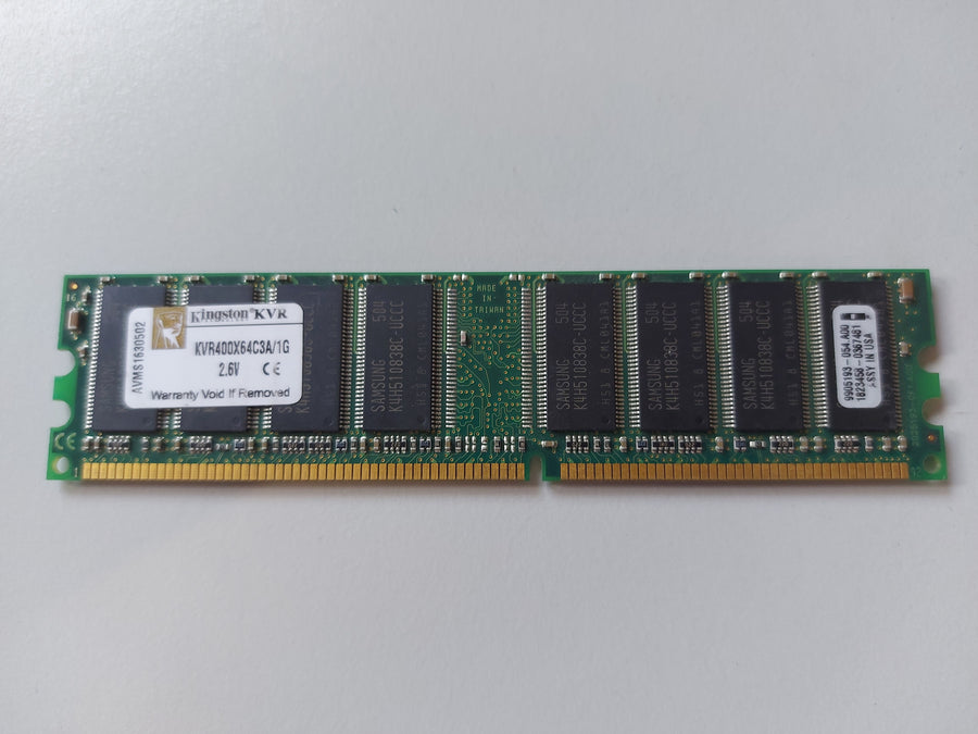 Kingston 1GB PC3200 DDR-400MHz non-ECC Unbuffered CL3 184-Pin DIMM Memory Module ( KVR400X64C3A/1G 9905193-054.A00 ) REF