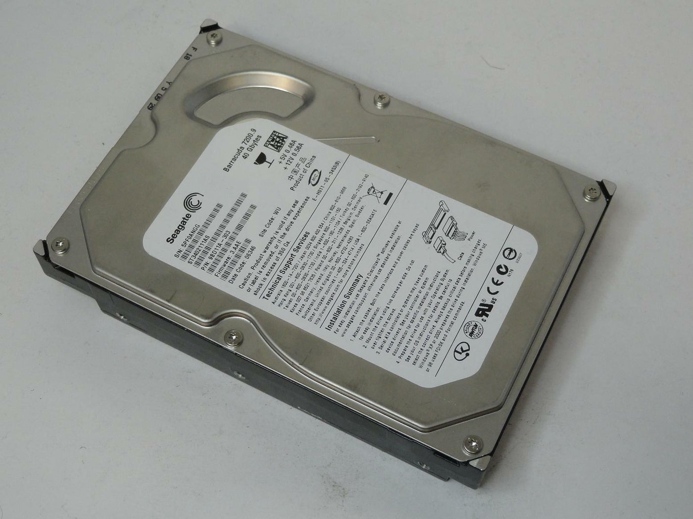 Seagate 40GB SATA 7200rpm 3.5in HDD ( ST3402111AS 9BD11A-303 ) REF 