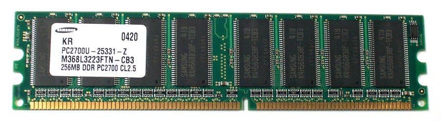 Samsung 256MB PC2700 DDR-333MHz non-ECC Unbuffered CL2.5 184-Pin DIMM ( M368L3223FTN-CB3 ) REF 