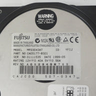 PR19591_CA05177-B93200EW_Fujitsu 4.3GB IDE 5400rpm 3.5in HDD - Image3
