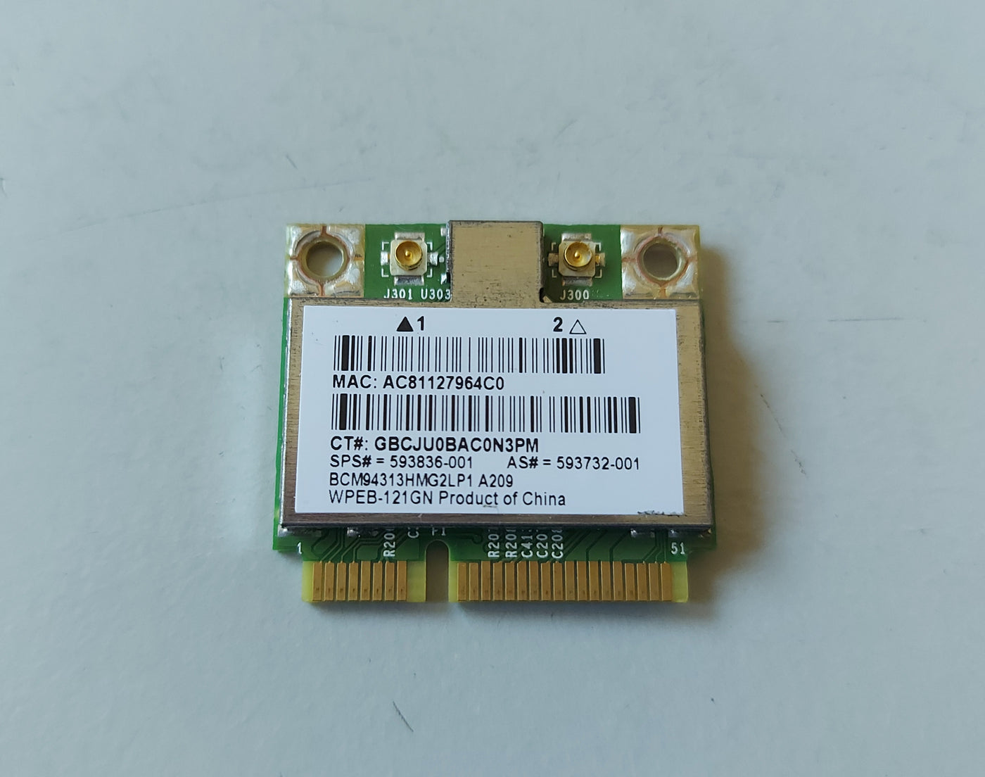 HP Probook 6360b 802.11a-b-g WPEB-121GN G4 Wireless Board ( 593732-001 BCM94313HMG2LP1 ) USED