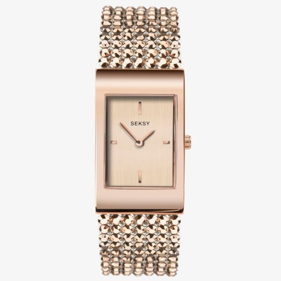 Seksy Ladies Shimmer Rose Gold Tone Bracelet Watch 2726