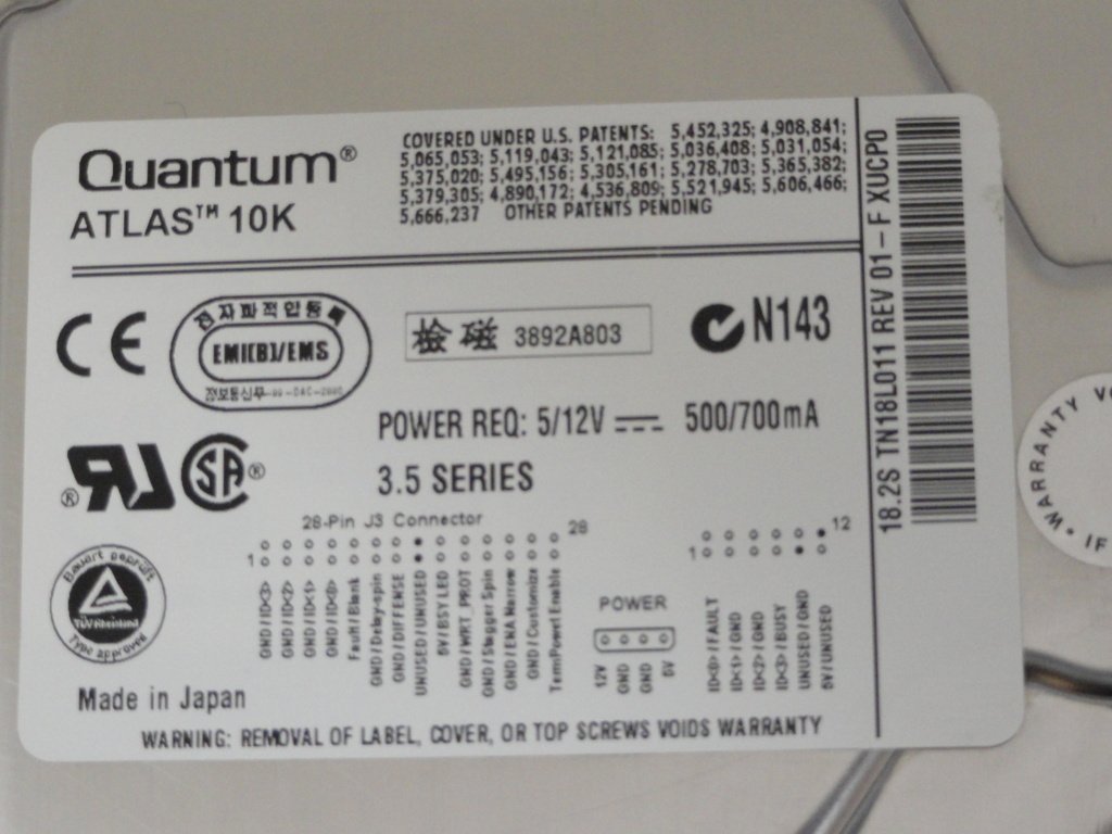 MC5808_TN18L011_Quantum 18GB SCSI 68Pin 10krpm 3.5" HDD - Image2
