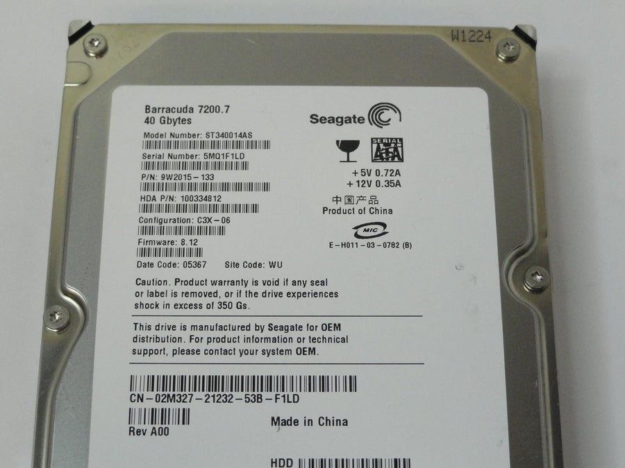 PR25811_9W2015-133_Seagate Dell 40GB 7200rpm 3.5in HDD - Image3