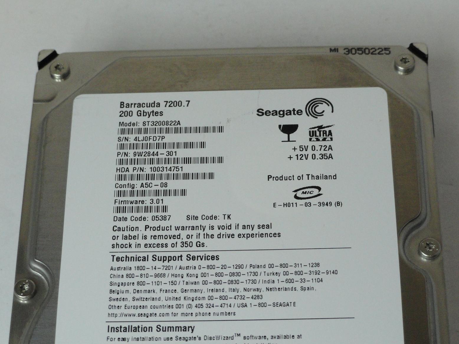PR19210_9W2844-301_Seagate 200GB IDE 7200rpm 3.5in HDD - Image3