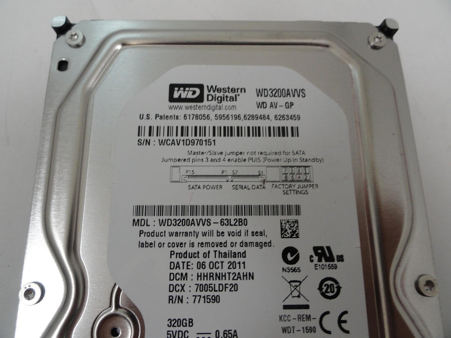 Western Digital 320Gb SATA 5400rpm 3.5in HDD ( WD3200AVVS-63L2B0 ) REF 