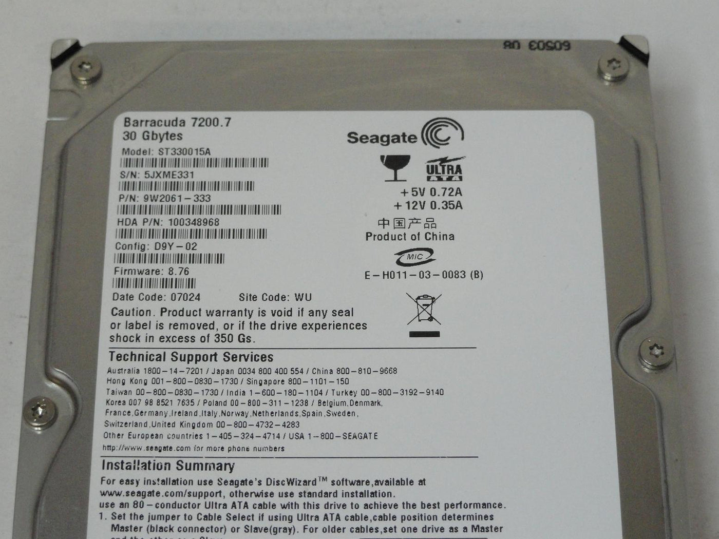 MC5521_9W2061-333_Seagate 30GB IDE 7200rpm 3.5in HDD - Image3