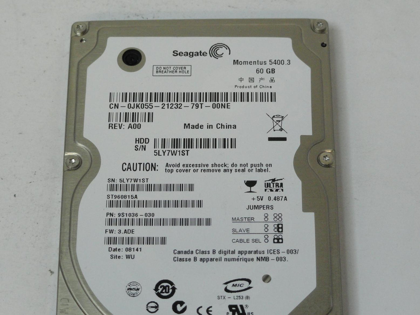 MC6387_9S1036-030_Seagate Dell 60GB IDE 5400rpm 2.5in HDD - Image3